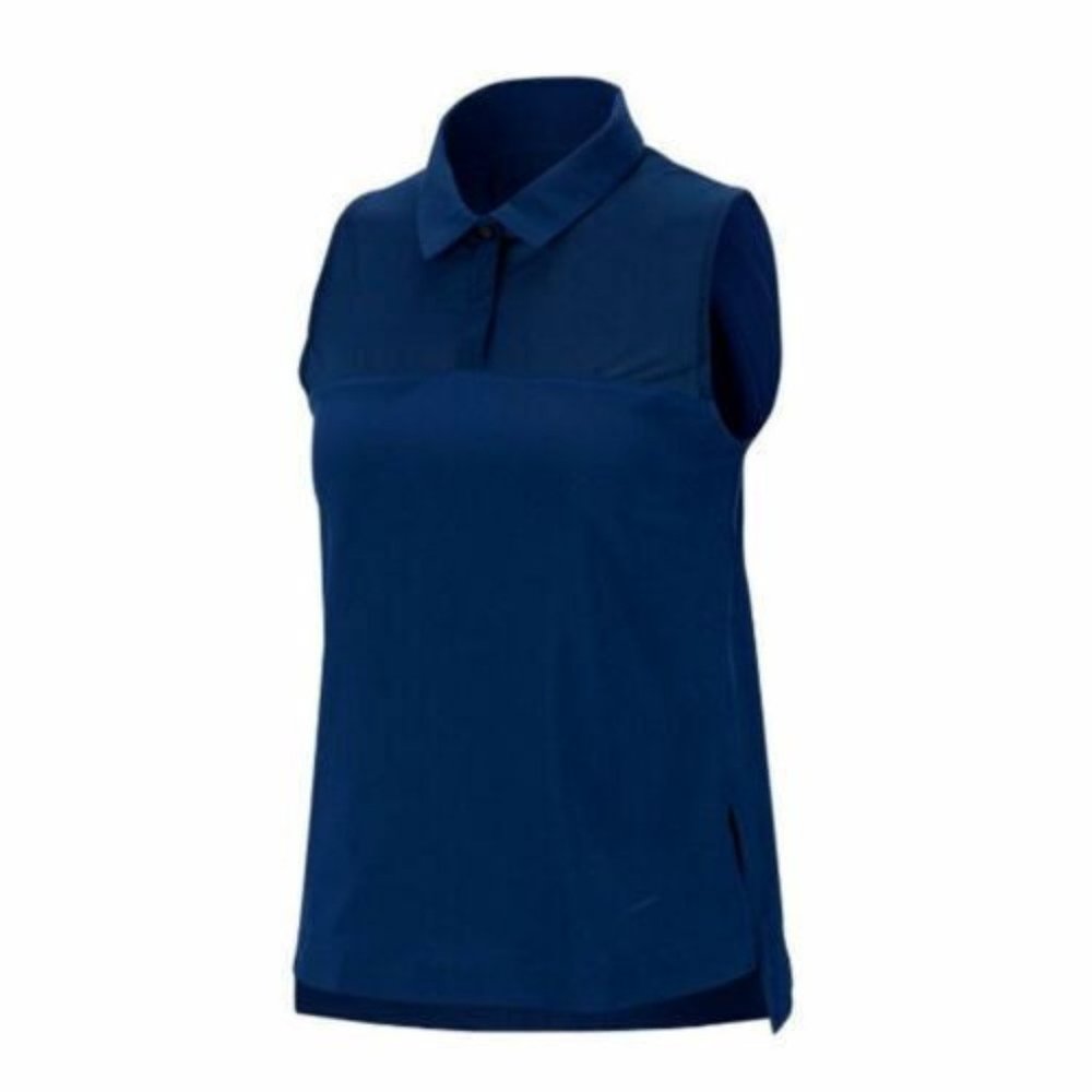Nike Golf Shirt Womens Small Flex Polo Sleeveless Tank AV3672-010 Blue NEW $70